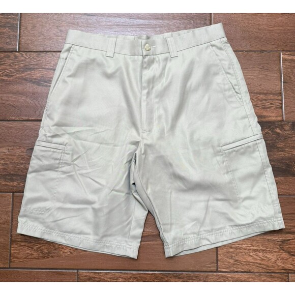 MENS Golf Shorts LINKS Edition Beige Scorecard Pockets Quick Dry 10" SIZE 32 - Picture 1 of 7